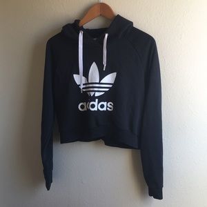 Black Adidas Crop Sweatshirt Medium
